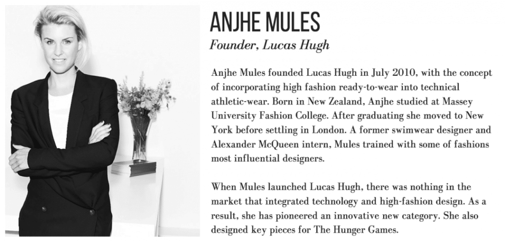 Anjhe Mules founder of Lucas Hugh