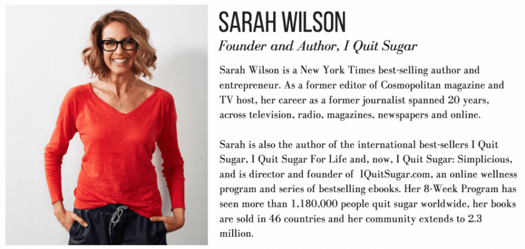 Welltodo Founder Series featuring Sarah Wilson founder of I Quit Sugar
